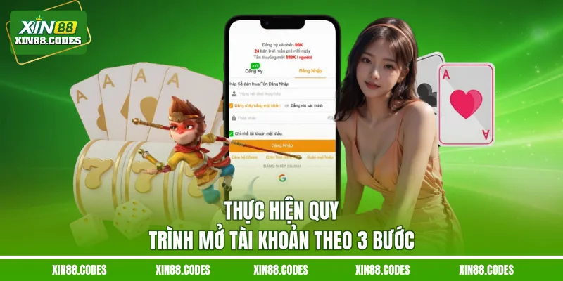Thực hiện quy trình mở tài khoản theo 3 bước